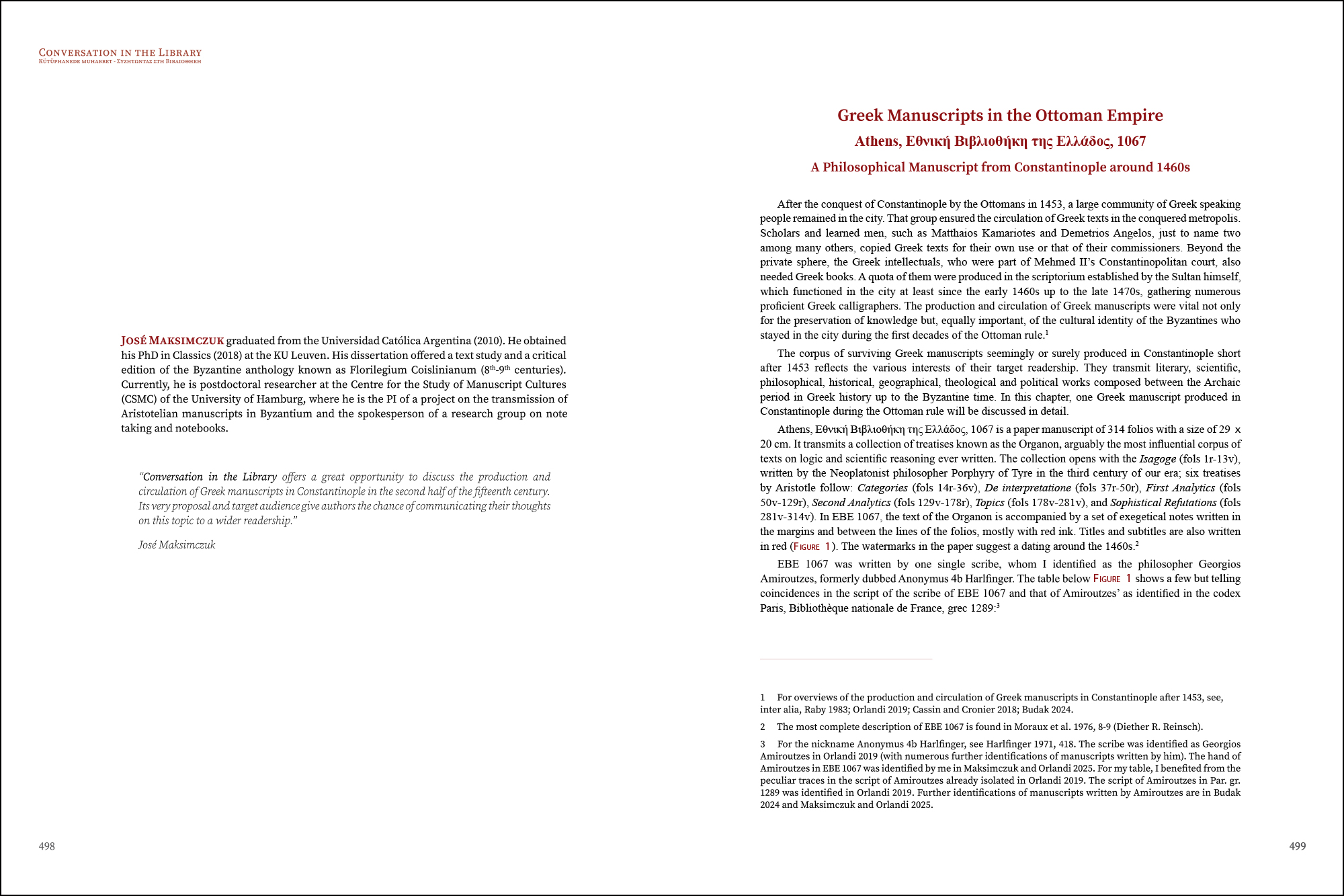 José Maksimczuk - Greek Manuscripts in the Ottoman Empire