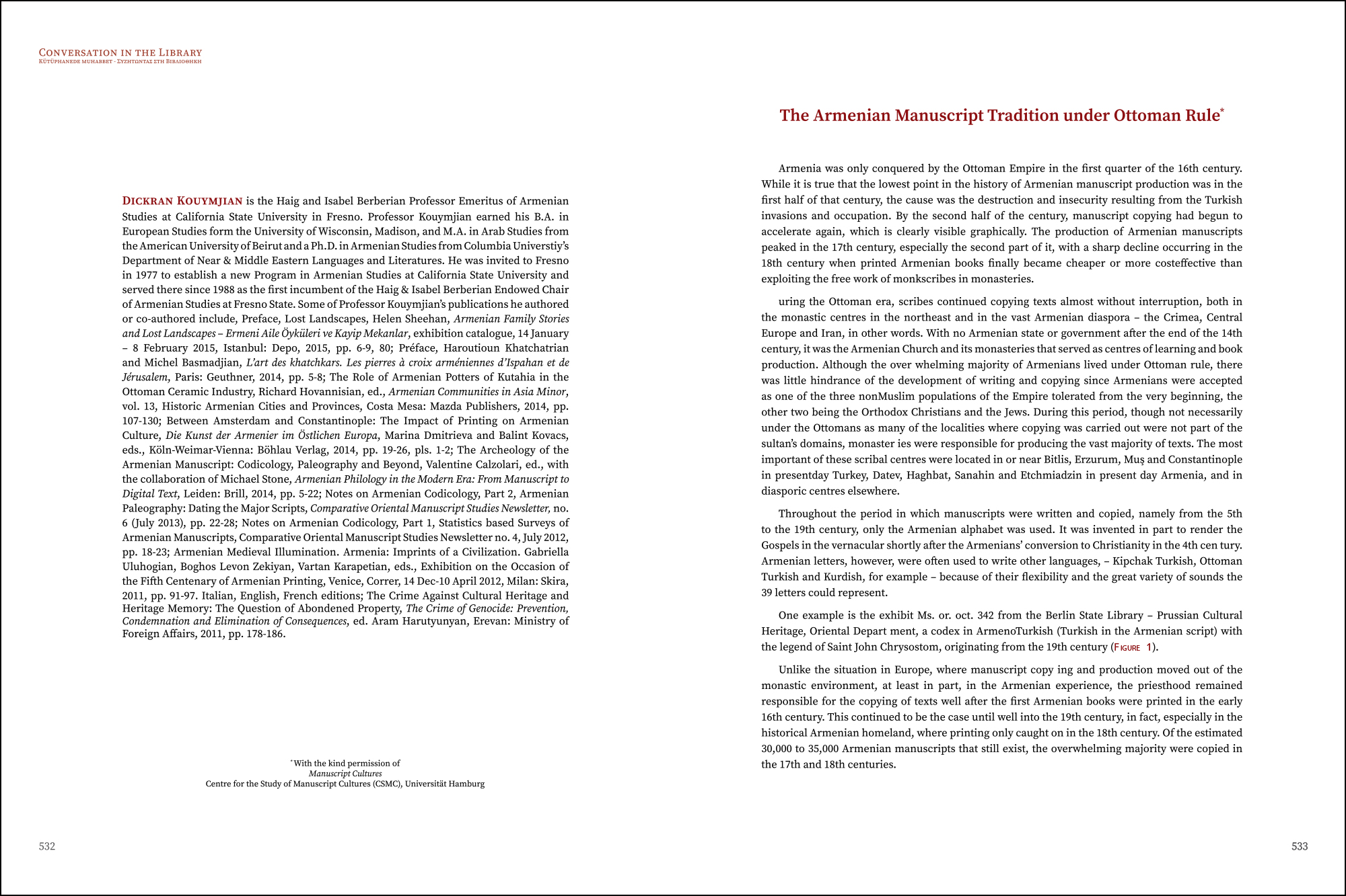 Dickran Kouymjian - Armenian Manuscript Tradition under Ottoman Rule