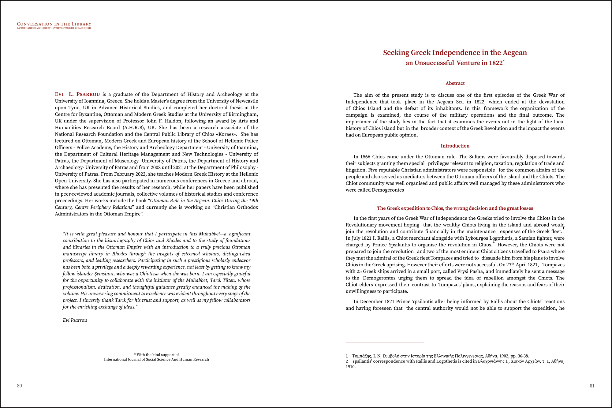 Evi Psarrou - Seeking Greek Independence in the Aegean: an Unsuccessful Venture in 1822