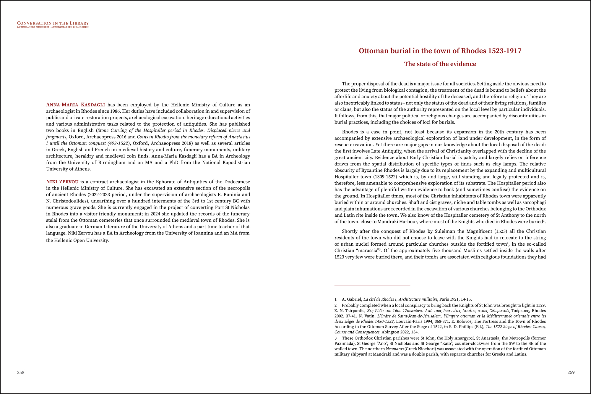 Anna-Maria Kasdagli & Niki Zervou - Ottoman Burial in the Town of Rhodes 1523-1917: the State of the Evidence